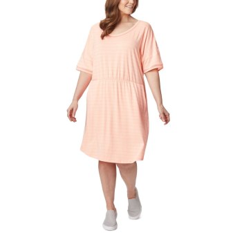 Dámské Šaty Columbia PFG Slack Water Knit Plus Size Růžové Proužek YINCST301